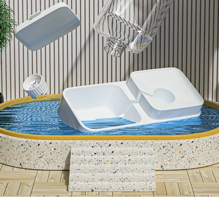 Automatic Cat Feeder & Water Dispenser with Gravity Food Storage Container for Cats and Dogs PAWN-SOME PETS