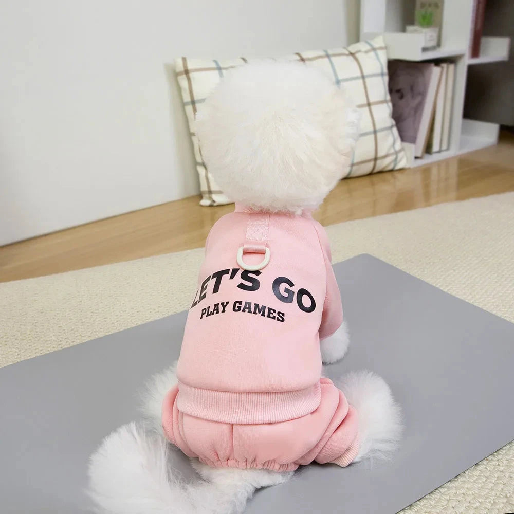 4 Legs Dog Hoodies Jumpsuit for Small Dogs Puppy Clothes Sport Dog Pullover Sweatshirt Doggies Winter Coat Warm Pet Cat Apparel PAWN-SOME PETS