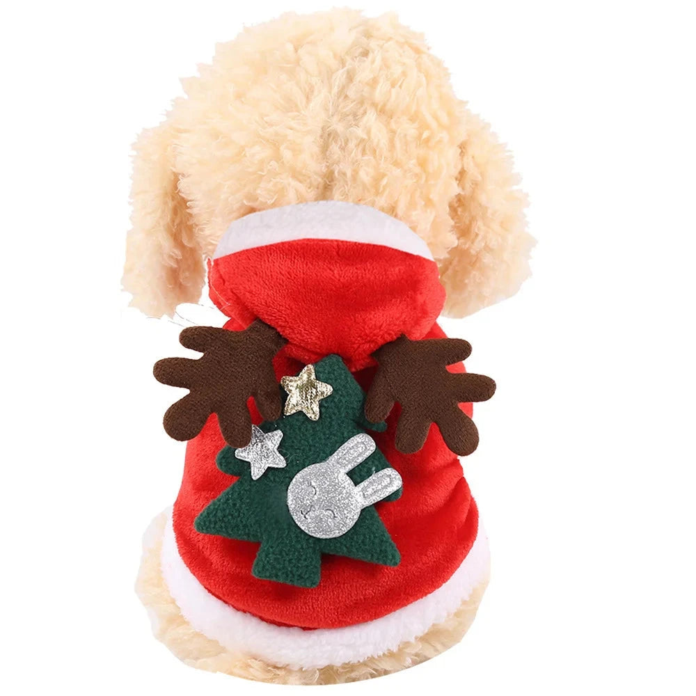 1pc Cat Christmas Clothes Winter Warm Pet Clothes for Small Medium Dogs Elk Santa Claus Dog Cats Coat Christmas Dogs Costume PAWN-SOME PETS