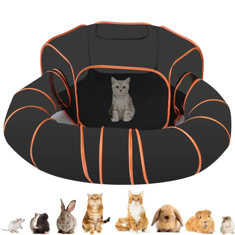 Cat Tunnel Portable Foldable Set Pet Rabbit Guinea Pig Tent Maze Channel Toy Dog Fence Pet Cage Large Space Multiple Gameplay PAW-SOME PETS
