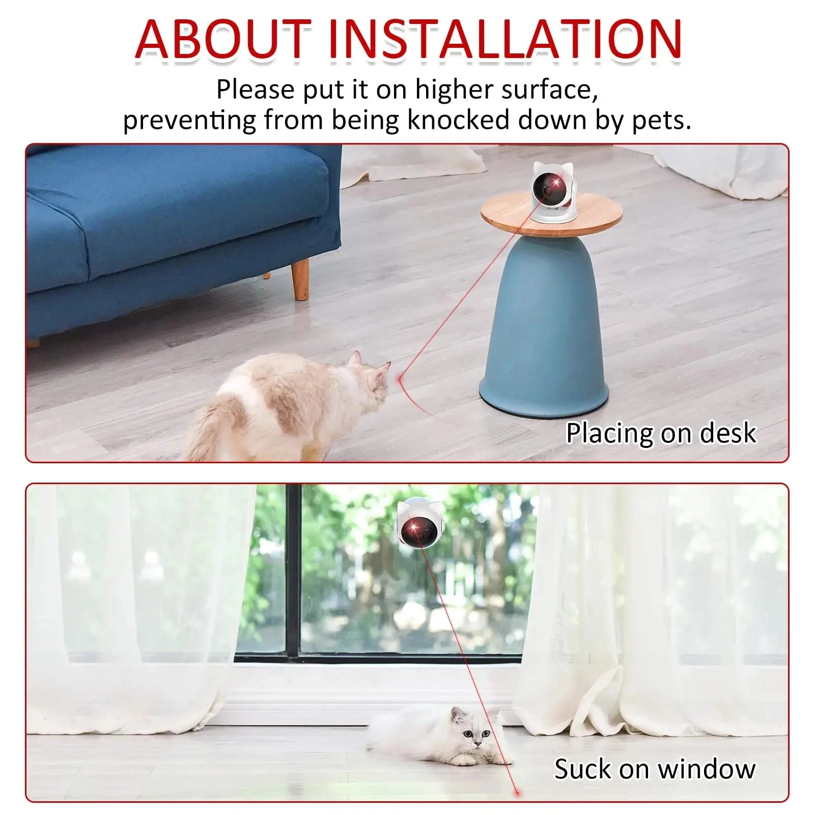 Cat Laser Toy Automatic Rechargeable Motion Random Activated Interactive Cat Toys for Indoor Cats/Dog/Kittne Slow and Fast Mode PAWN-SOME PETS