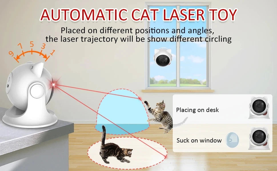 Cat Laser Toy Automatic Rechargeable Motion Random Activated Interactive Cat Toys for Indoor Cats/Dog/Kittne Slow and Fast Mode PAWN-SOME PETS