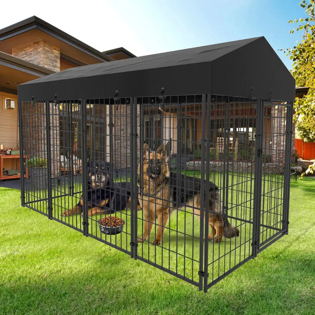 Oversize Dog Cage, Pet Run Enclosure, Playpen with Roof, for Outdoor Pet Kennel, High Fence PAWN-SOME PETS