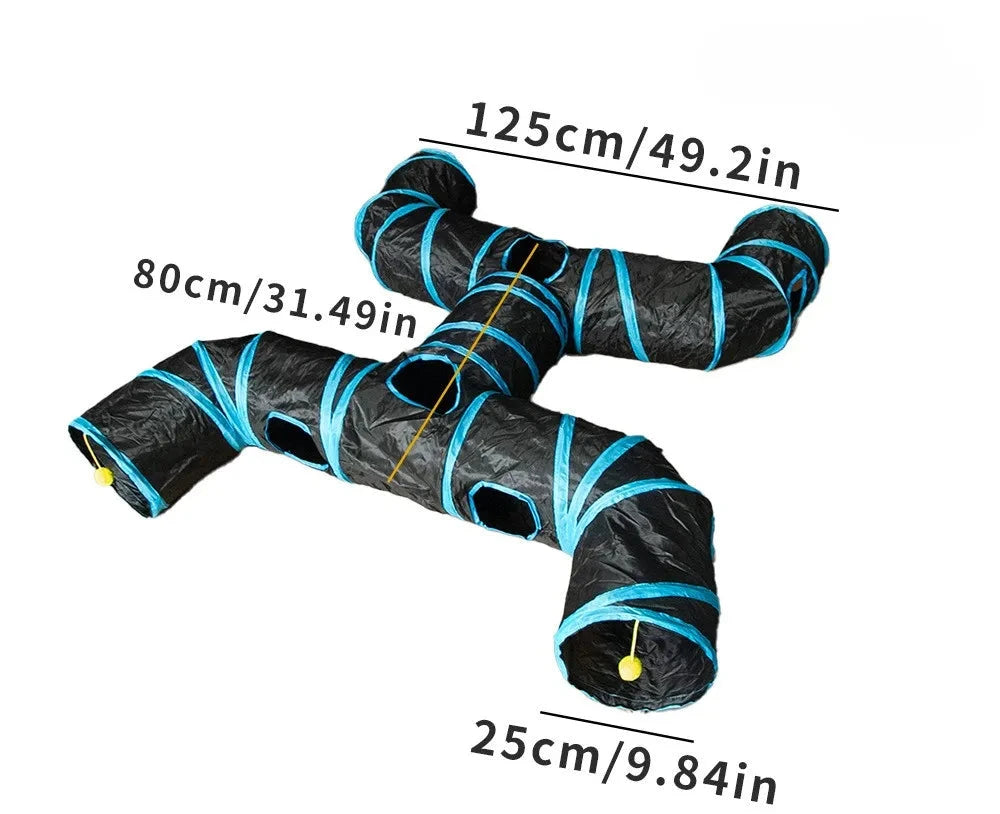 Cat Tunnel Portable Foldable Set Pet Rabbit Guinea Pig Tent Maze Channel Toy Dog Fence Pet Cage Large Space Multiple Gameplay PAW-SOME PETS