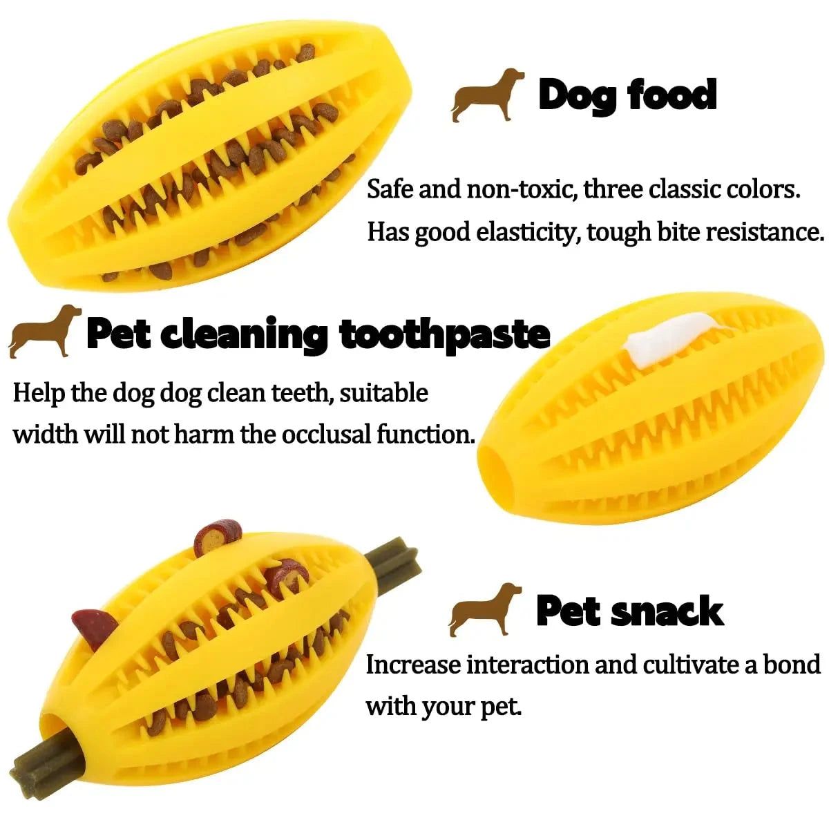 Pet Dog Chew Toys Teeth Cleaning Snack Ball Pet Dog Toy Ball Natural Rubber Super Tough Interactive Bouncy Pet Supplies PAWN-SOME PETS