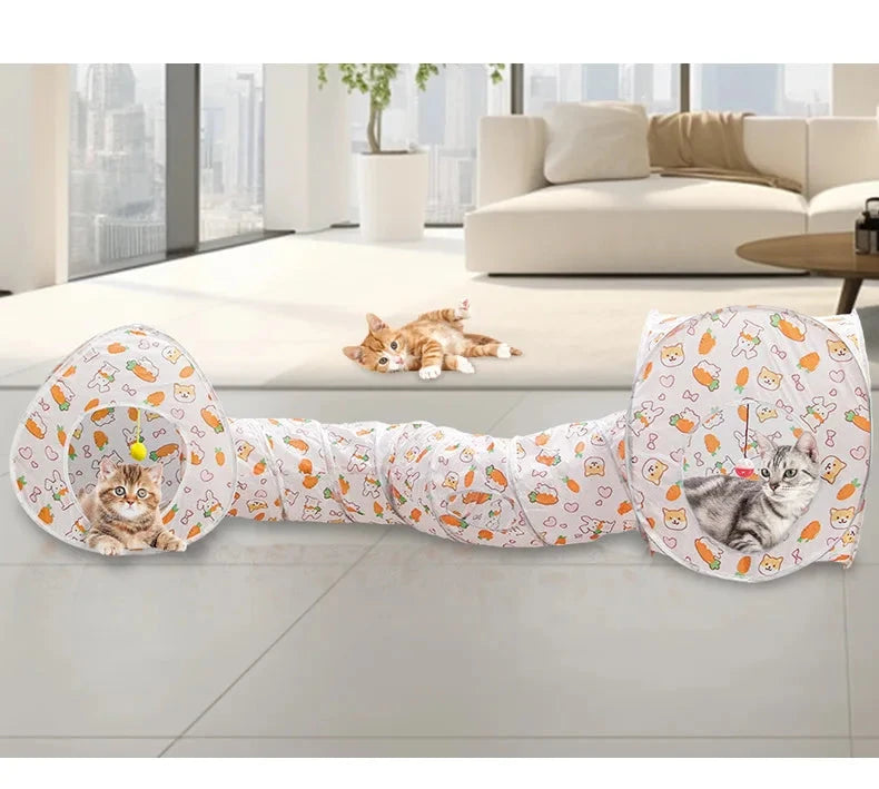 Cat Tunnel Portable Foldable Set Pet Rabbit Guinea Pig Tent Maze Channel Toy Dog Fence Pet Cage Large Space Multiple Gameplay PAW-SOME PETS