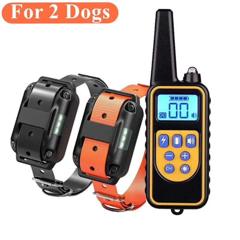 800m Digital Dog Training Collar Waterproof Rechargeable Remote Control Pet with LCD Display for All Size Shock Vibration Sound PAWN-SOME PETS