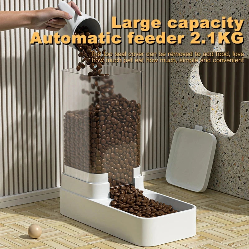 Automatic Cat Feeder & Water Dispenser with Gravity Food Storage Container for Cats and Dogs PAWN-SOME PETS