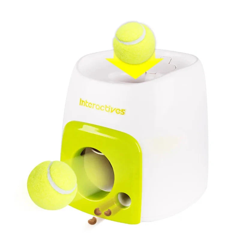 Dog Tennis Ball Launcher Dogs Chase Automatic Toys Food Reward Machine Smart Feeder Throwing Mmachine Pet Ball Thrower PAWN-SOME PETS