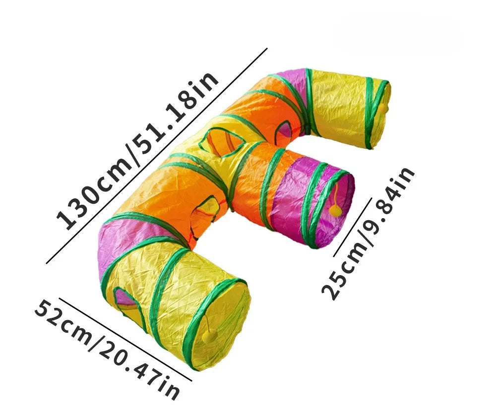 Cat Tunnel Portable Foldable Set Pet Rabbit Guinea Pig Tent Maze Channel Toy Dog Fence Pet Cage Large Space Multiple Gameplay PAW-SOME PETS