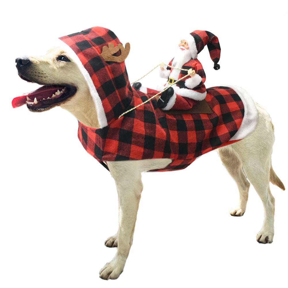 1pc, Christmas Clothing, Santa Claus, Ski Riding, Christmas Pet Clothing, Warm and Frost Proof, Pet Christmas Supplies PAWN-SOME PETS