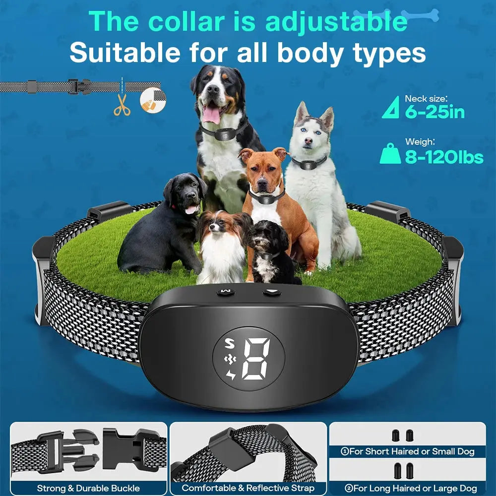 Magnetic Charging Bark Stopper Smart Automatic Anti Barking Dog Collar Dog Rechargeable Bark Stopper Stop Barking Waterproof PAWN-SOME PETS