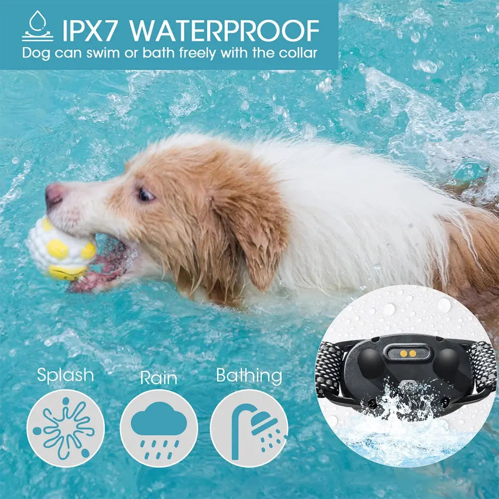 Dog Bark Collar Electric Dog Training Collar Sound Vibration Shock Rechargeable Remote Control Anti Bark Dog Collar Pet Clicker PAWN-SOME PETS