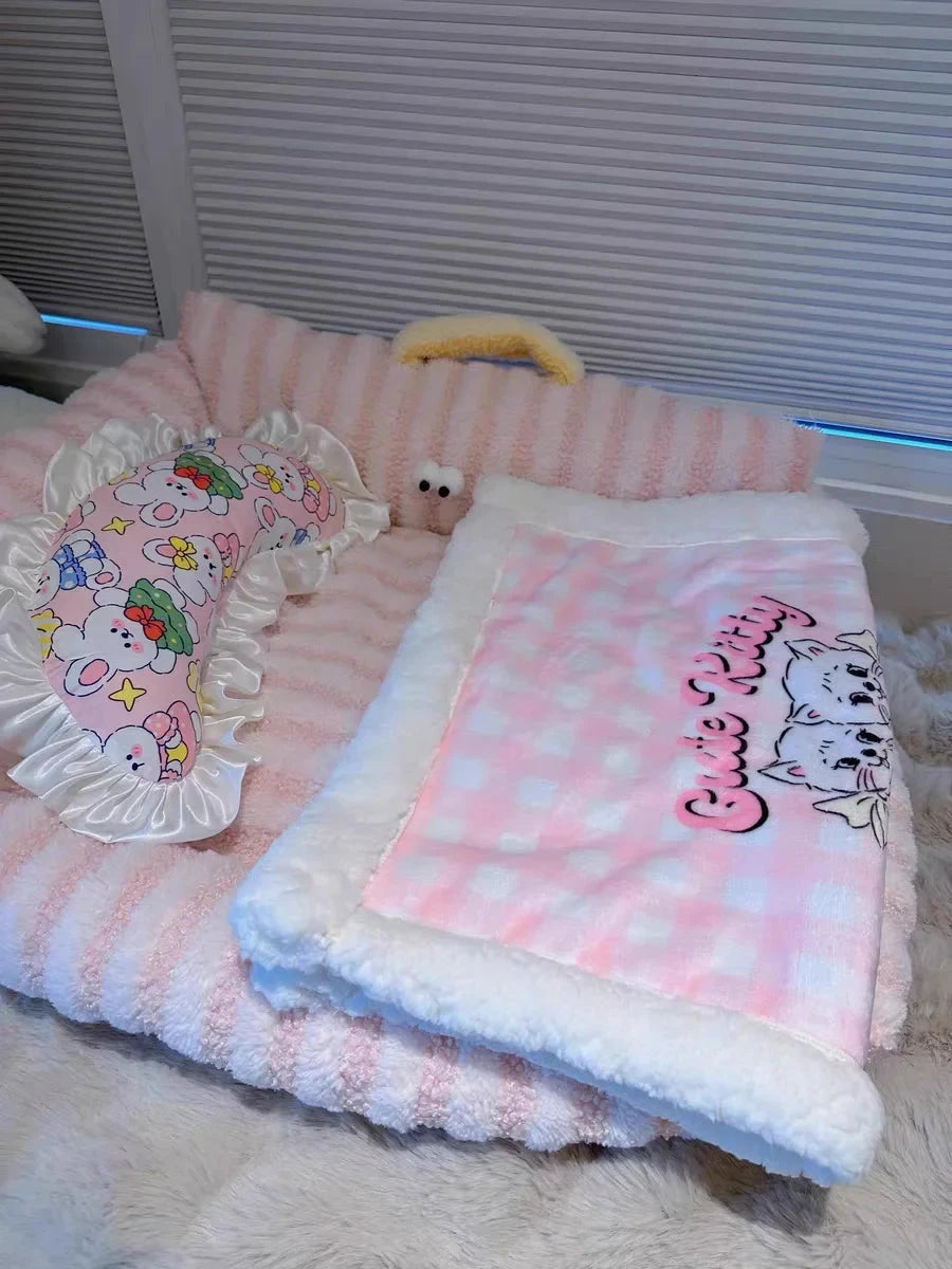 Puppy special sofa kennel winter warm pet Internet celebrity cat nest small dog dog sleeping mat cushion winter bed PAWN-SOME PETS