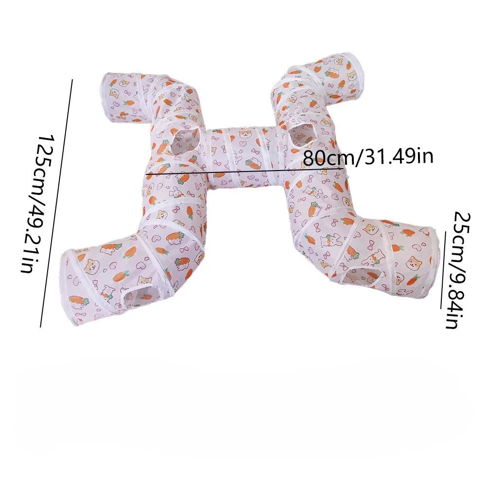 Cat Tunnel Portable Foldable Set Pet Rabbit Guinea Pig Tent Maze Channel Toy Dog Fence Pet Cage Large Space Multiple Gameplay PAW-SOME PETS