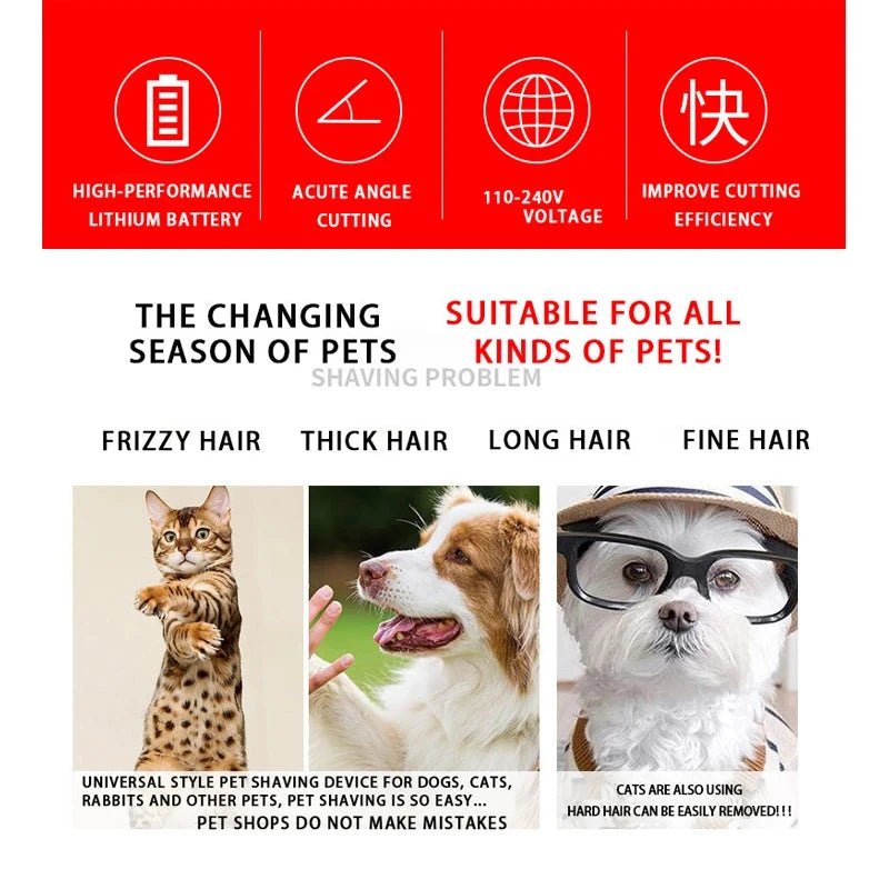Electric Pet Clipper Grooming Kit For Dogs Reachageable Trimmer Haircut Cat Hair Cutting Remover Professional Machine Set PAW-SOME PETS