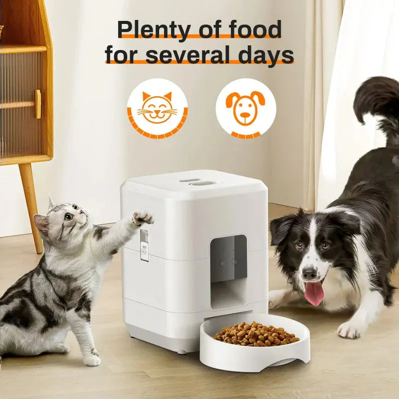 2025 New 2L WiFi Smart Pet Feeder Auto Cat and Dog Food Dispenser Remote App Controlled Slow Feed Timer Quantitative Feeding