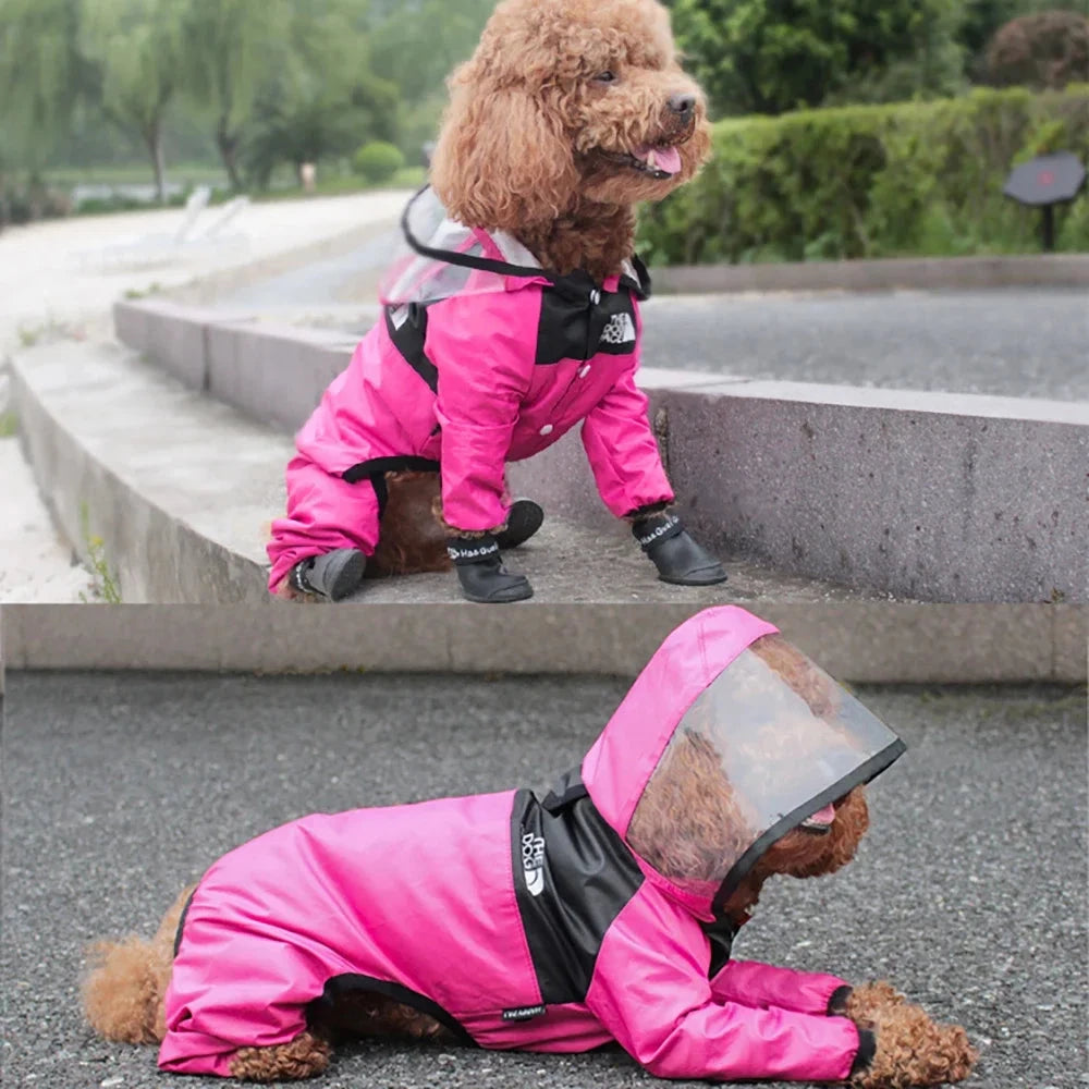 Pet Dog Raincoat Transparent Hooded Jumpsuit Dogs Waterproof Coat Water Resistant Clothes for Dogs Cats Jacket Pet Supplies PAWN-SOME PETS