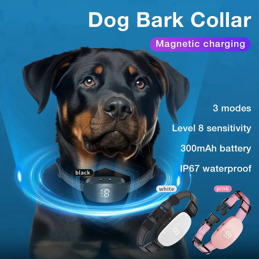 Magnetic Charging Bark Stopper Smart Automatic Anti Barking Dog Collar Dog Rechargeable Bark Stopper Stop Barking Waterproof PAWN-SOME PETS