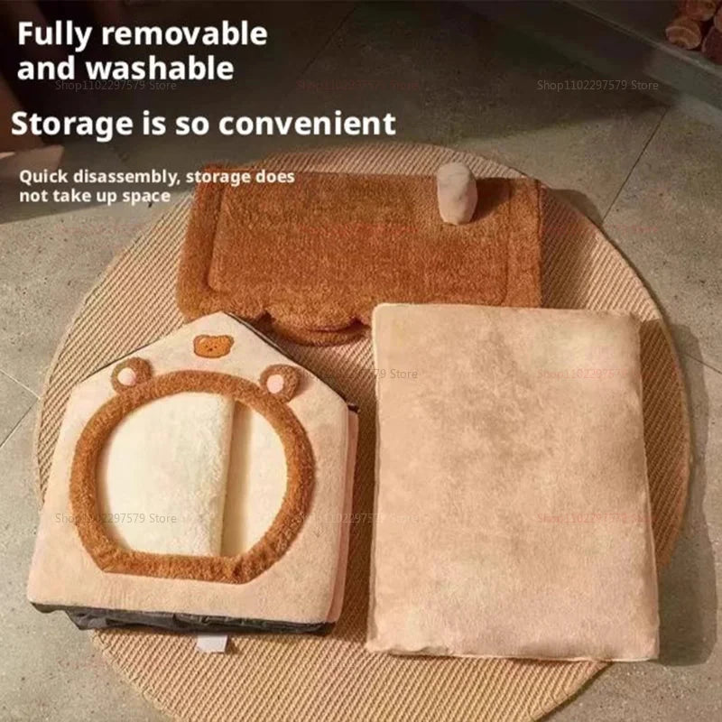 Foldable Washable Pet House for Small Dogs and Cats Removable Soft Cave Sofa Bed Extra Small Puppy Puppy Cave Indoor Outdoor Use PAWN-SOME PETS