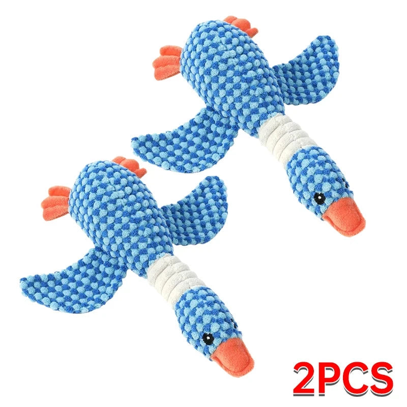 Cute Plush Dog Toys Pet Duck Squeak Toy for Puppy Sound Wild Goose Chew Toy for Small Middle Large Dogs Teeth Cleaning PAWN-SOME PETS