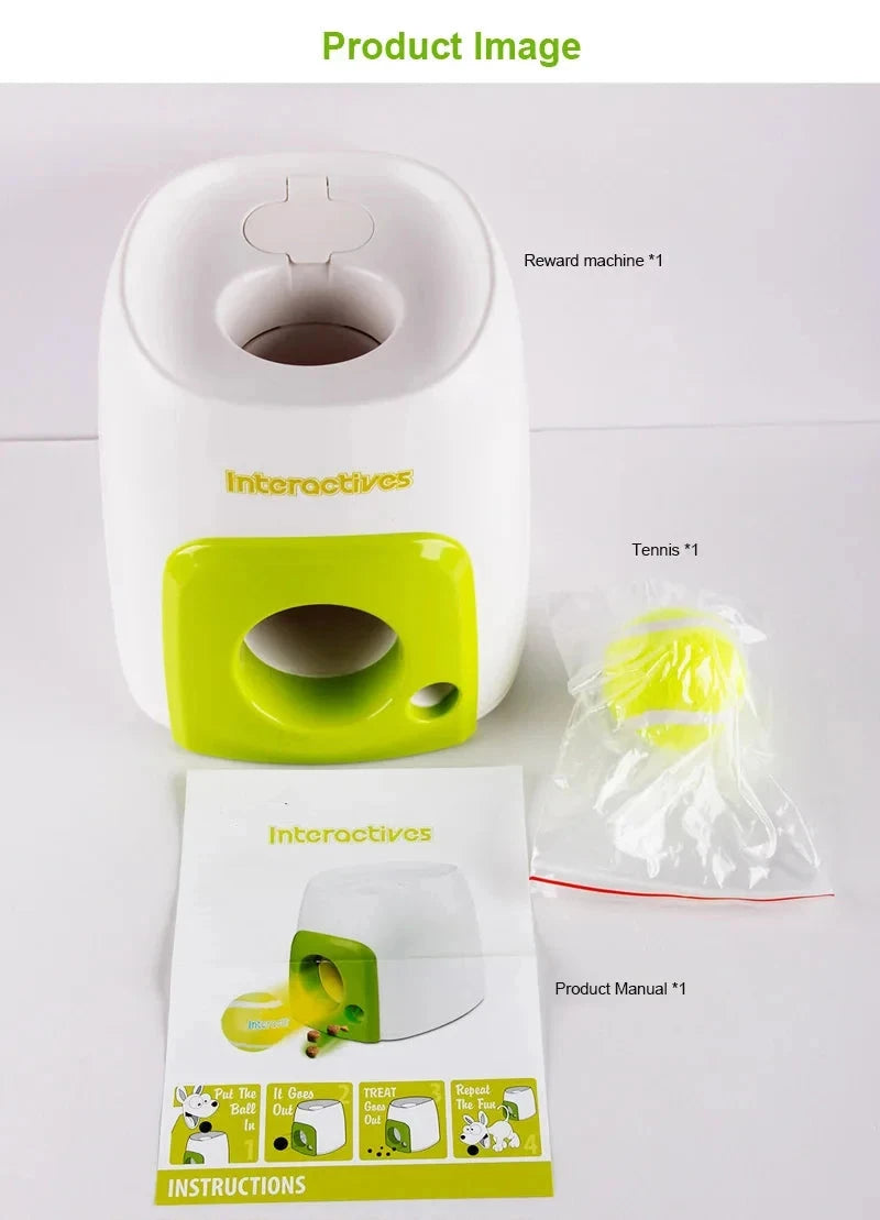 Dog Tennis Ball Launcher Dogs Chase Automatic Toys Food Reward Machine Smart Feeder Throwing Mmachine Pet Ball Thrower PAWN-SOME PETS