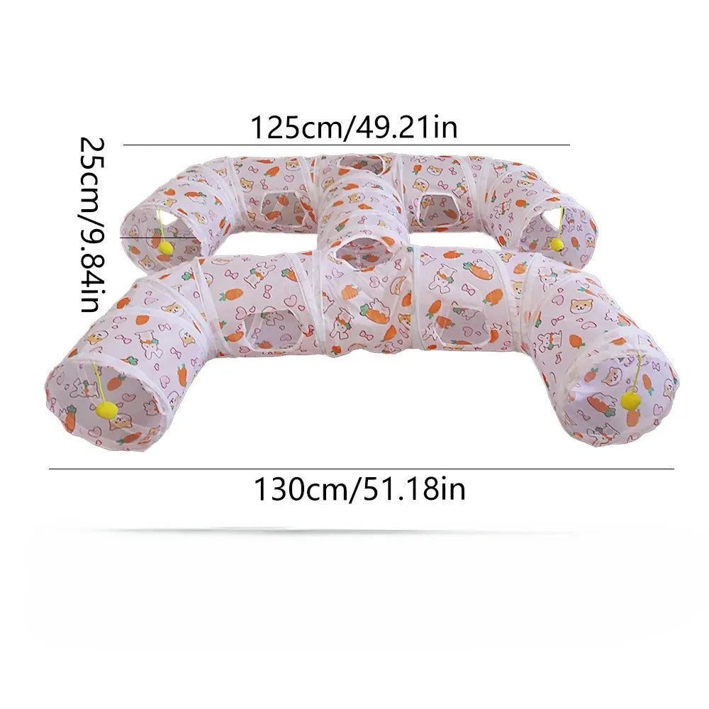 Cat Tunnel Portable Foldable Set Pet Rabbit Guinea Pig Tent Maze Channel Toy Dog Fence Pet Cage Large Space Multiple Gameplay PAW-SOME PETS