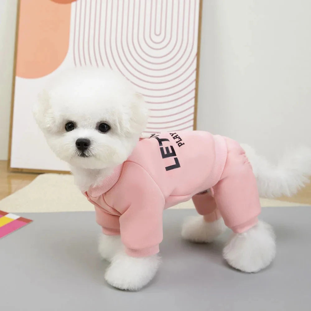 4 Legs Dog Hoodies Jumpsuit for Small Dogs Puppy Clothes Sport Dog Pullover Sweatshirt Doggies Winter Coat Warm Pet Cat Apparel PAWN-SOME PETS