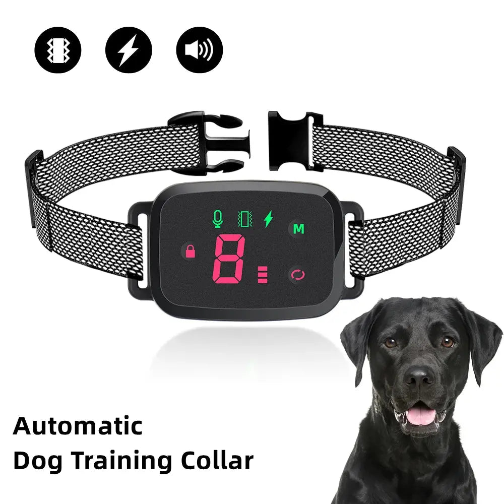 Smart Automatic Anti Barking Dog Collar HD Digital Display IP67 Waterproof Collar For Dog Rechargeable Bark Stopper Stop Barking PAWN-SOME PETS