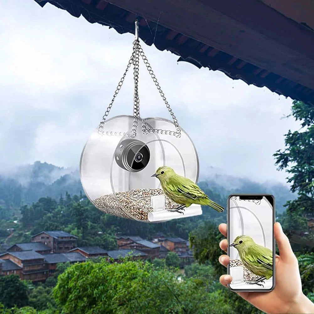 Smart Bird House Pet Feeder Acrylic with Camera Home Pet Bird Feeder Transparent 1080P HD Easy Installation Pet Accessories PAWN-SOME PETS