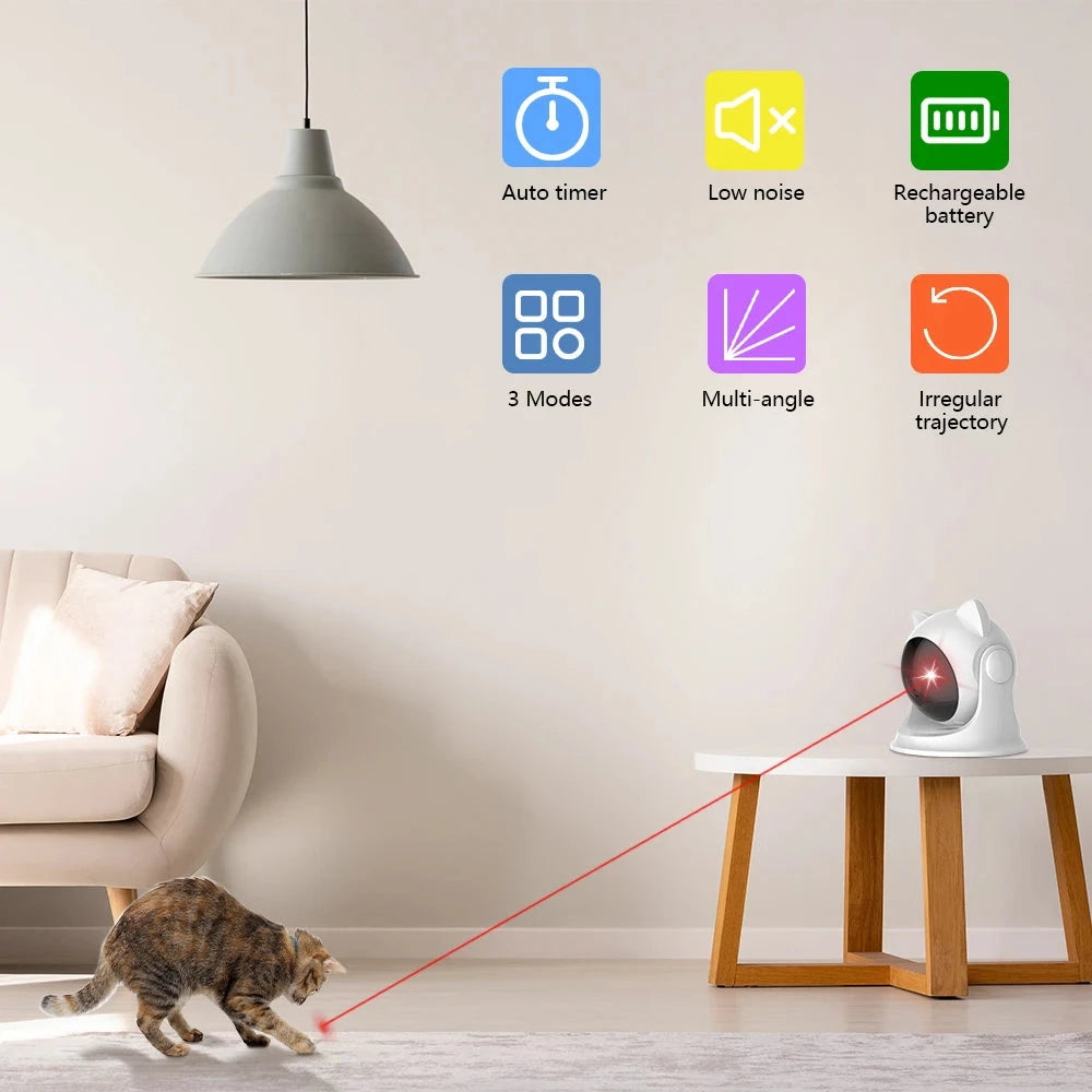 Cat Laser Toy Automatic Rechargeable Motion Random Activated Interactive Cat Toys for Indoor Cats/Dog/Kittne Slow and Fast Mode PAWN-SOME PETS