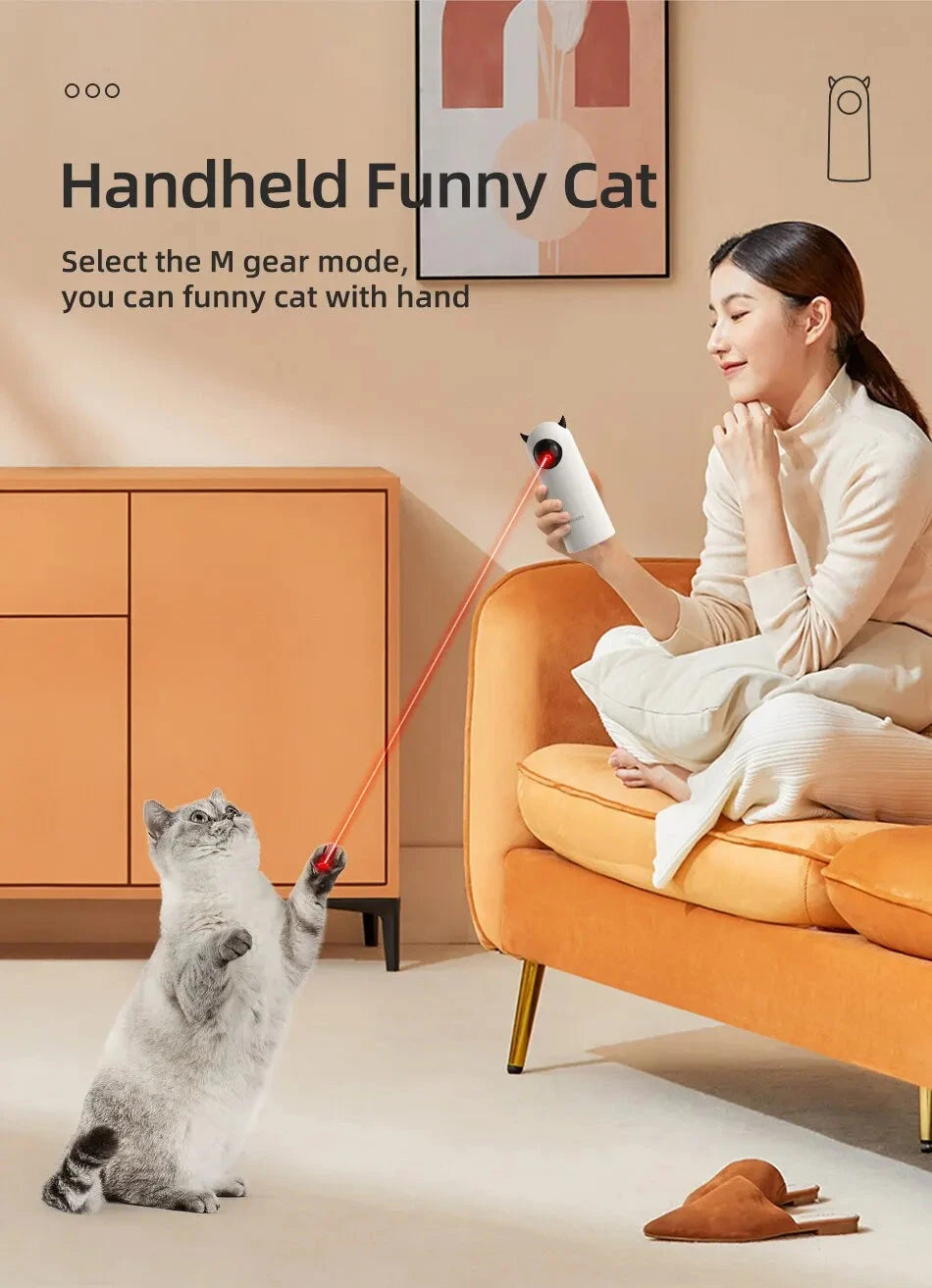 ROJECO Automatic Cat Toys Interactive Smart Teasing Pet LED Laser Indoor Cat Toy Accessories Handheld Electronic Cat Toy For Dog PAWN-SOME PETS