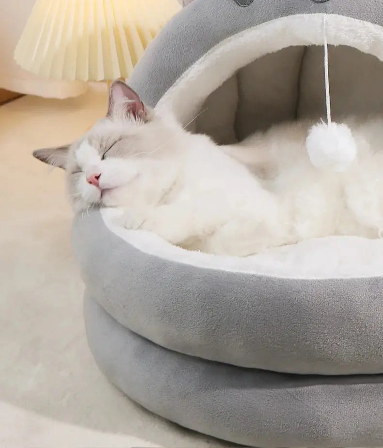 New Cute Mongolian Yurt Pet Nest Home Pet Supplies Semi Closed Panda Nest Fun Cat Playful Autumn and Winter Warm Dog Nest PAWN-SOME PETS