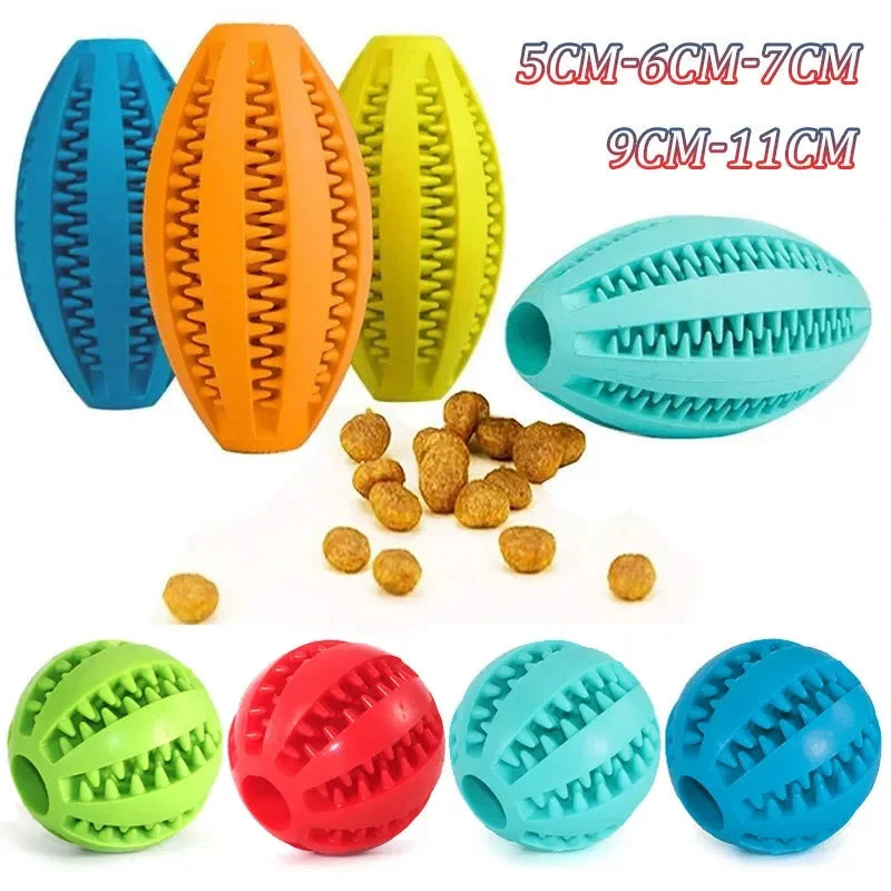 Pet Dog Chew Toys Teeth Cleaning Snack Ball Pet Dog Toy Ball Natural Rubber Super Tough Interactive Bouncy Pet Supplies PAWN-SOME PETS