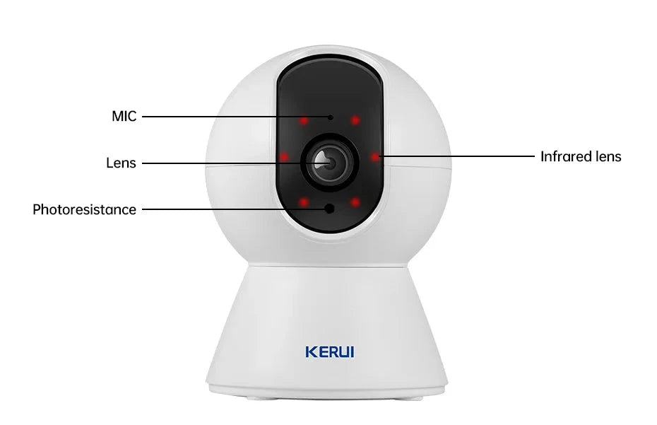 KERUI WiFi IP Camera For Pets Home Security Dog Cats Camera With Bracket Tuya Smart 4K HD Video Night Vision Surveillance Cam PAW-SOME PETS