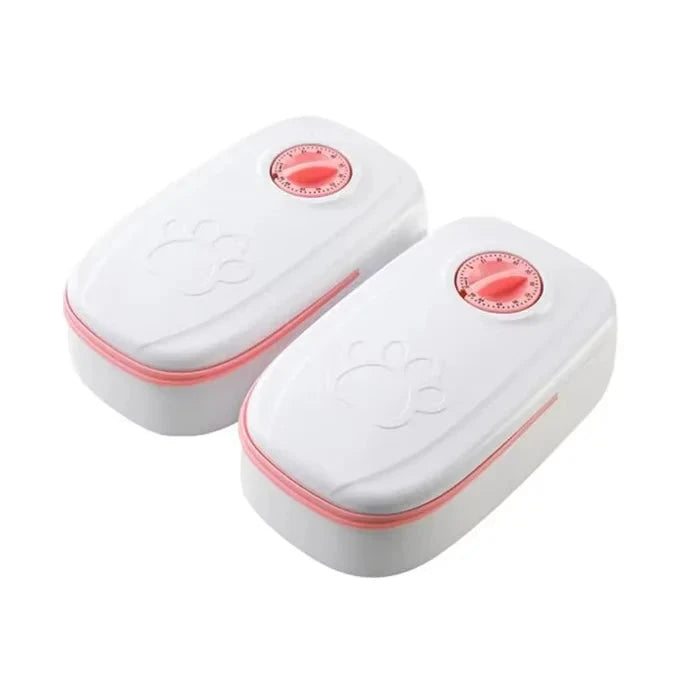 2 Meals Timed Automatic Dog Feeder Dual Bowls Smart Cat Food Dispenser Wet Dry Pet Food Dispenser Pet Feeder Cat Accessories PAW-SOME PETS