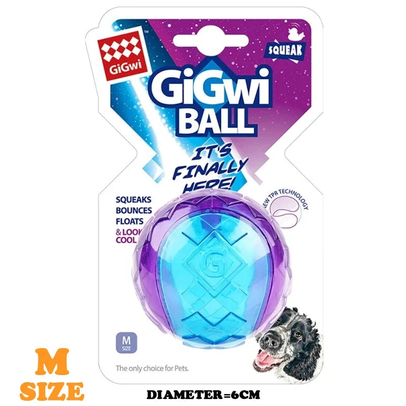 Gigwi Pet Toys Interactive Dog Ball G-Ball Series Squeaky Balls Dog Toys 2.5” for Small/Medium Dogs Bouncy And Assorted Colors PAWN-SOME PETS