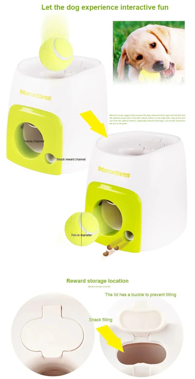 Tennis Ball Launcher Dog Cat Chase Automatic Toys Reward Machine Smart Feeder Throwing Mmachine Pet Ball Thrower PAWN-SOME PETS