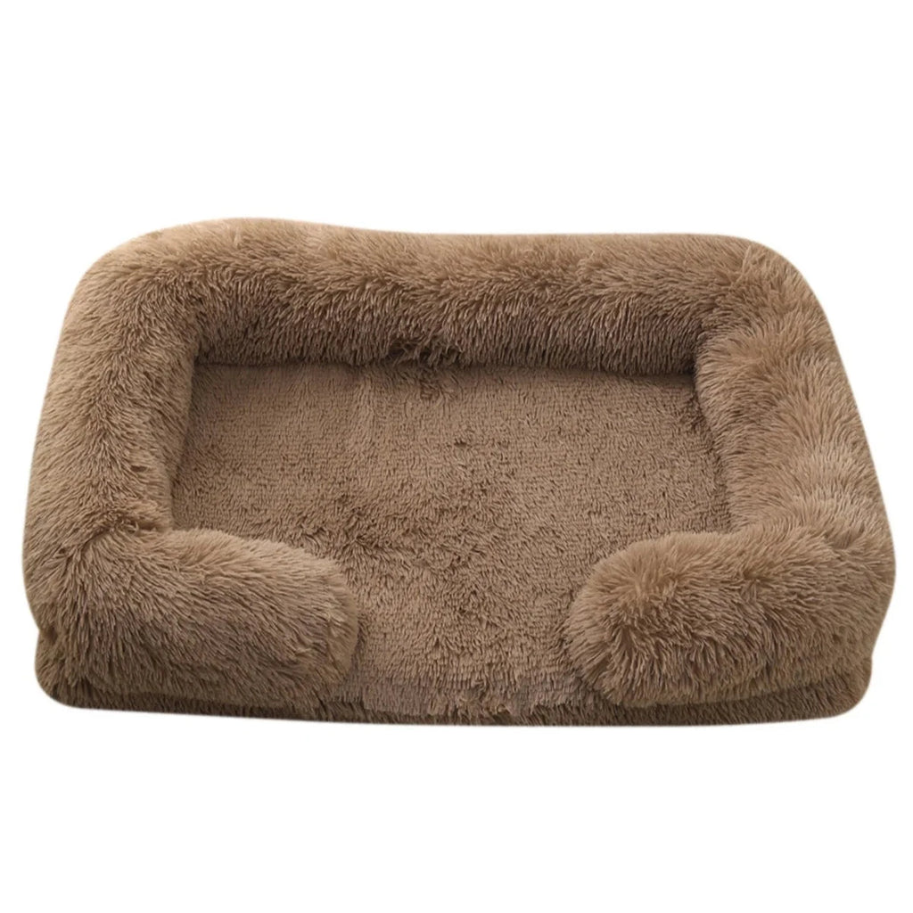 Square Dog Bed Plush Pet Bed Winter Thickened Pad House for Dogs Bed Cat Sofa for Flyffy Dogs Sleeping Bed Sofa Removable Mat PAWN-SOME PETS