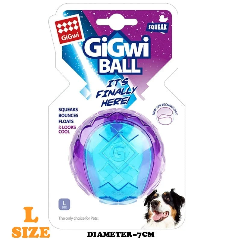 Gigwi Pet Toys Interactive Dog Ball G-Ball Series Squeaky Balls Dog Toys 2.5” for Small/Medium Dogs Bouncy And Assorted Colors PAWN-SOME PETS
