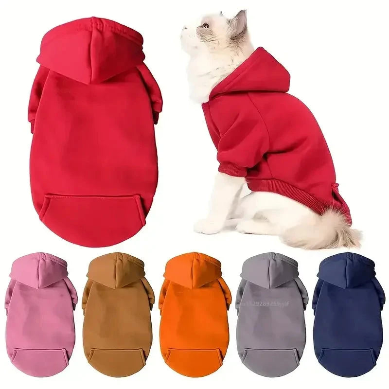 Autumn Winter Pet Cat Cotton Hooded Sweatshirts for Small Dogs Cats Clothes Warm Coat Puppy Hooded Sweats PAWN-SOME PETS