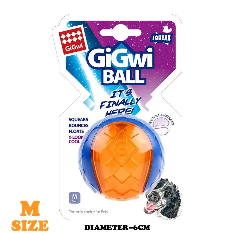 Gigwi Pet Toys Interactive Dog Ball G-Ball Series Squeaky Balls Dog Toys 2.5” for Small/Medium Dogs Bouncy And Assorted Colors PAWN-SOME PETS
