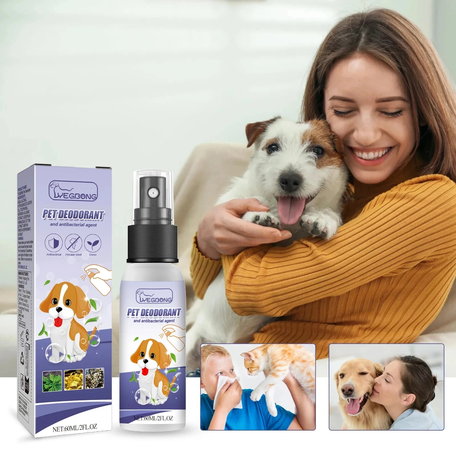 Pet Deodorizing Spray Remove Odor Dogs Cats Urine Body Odor Feces Odor Removal Air Freshening PAWN-SOME PETS