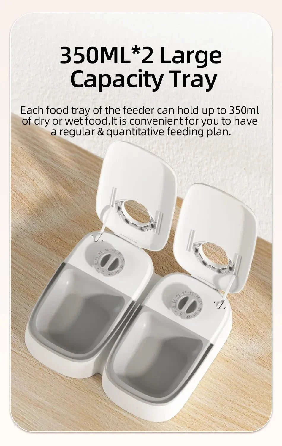 2 Meals Timed Automatic Dog Feeder Dual Bowls Smart Cat Food Dispenser Wet Dry Pet Food Dispenser Pet Feeder Cat Accessories PAW-SOME PETS