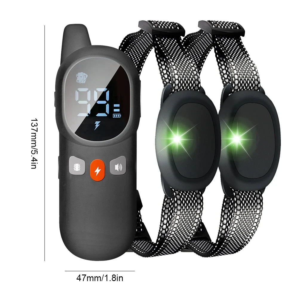 Dog Bark Collar Electric Dog Training Collar Sound Vibration Shock Rechargeable Remote Control Anti Bark Dog Collar Pet Clicker PAWN-SOME PETS