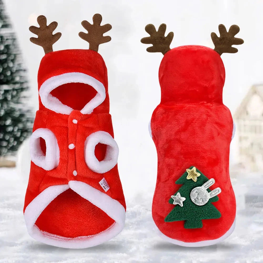 1-3Pcs Winter Dog Christmas Jumpsuit Clothes Warm Pet Jacket Coat Costume for Small Medium Dogs Cats Puppy York Chihuahua PAWN-SOME PETS