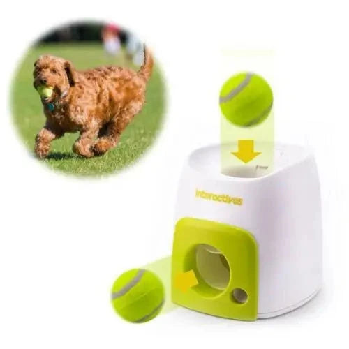 Dog Tennis Ball Launcher Dogs Chase Automatic Toys Food Reward Machine Smart Feeder Throwing Mmachine Pet Ball Thrower PAWN-SOME PETS