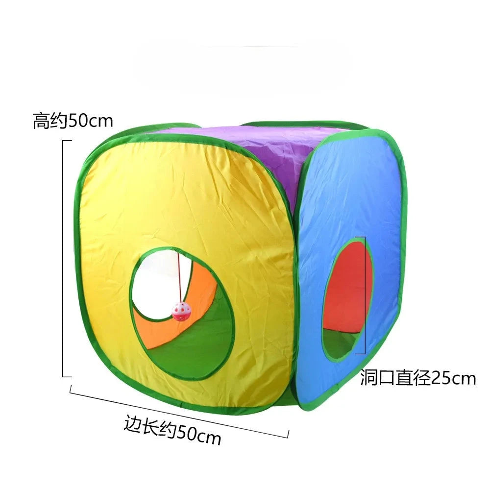 Cat Tunnel Portable Foldable Set Pet Rabbit Guinea Pig Tent Maze Channel Toy Dog Fence Pet Cage Large Space Multiple Gameplay PAW-SOME PETS