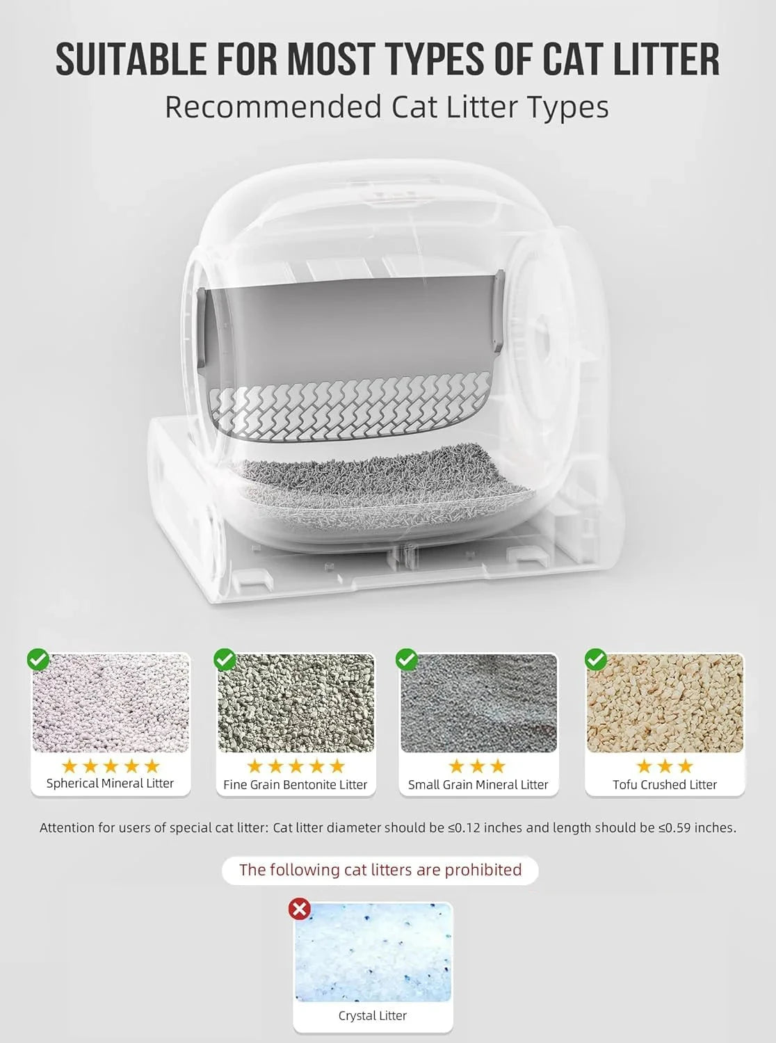 Tonepie 65L Automatic Smart Cat Litter Box Self Cleaning Fully Enclosed Cat Litter Box Pet Toilet Litter Tray English versions PAW-SOME PETS