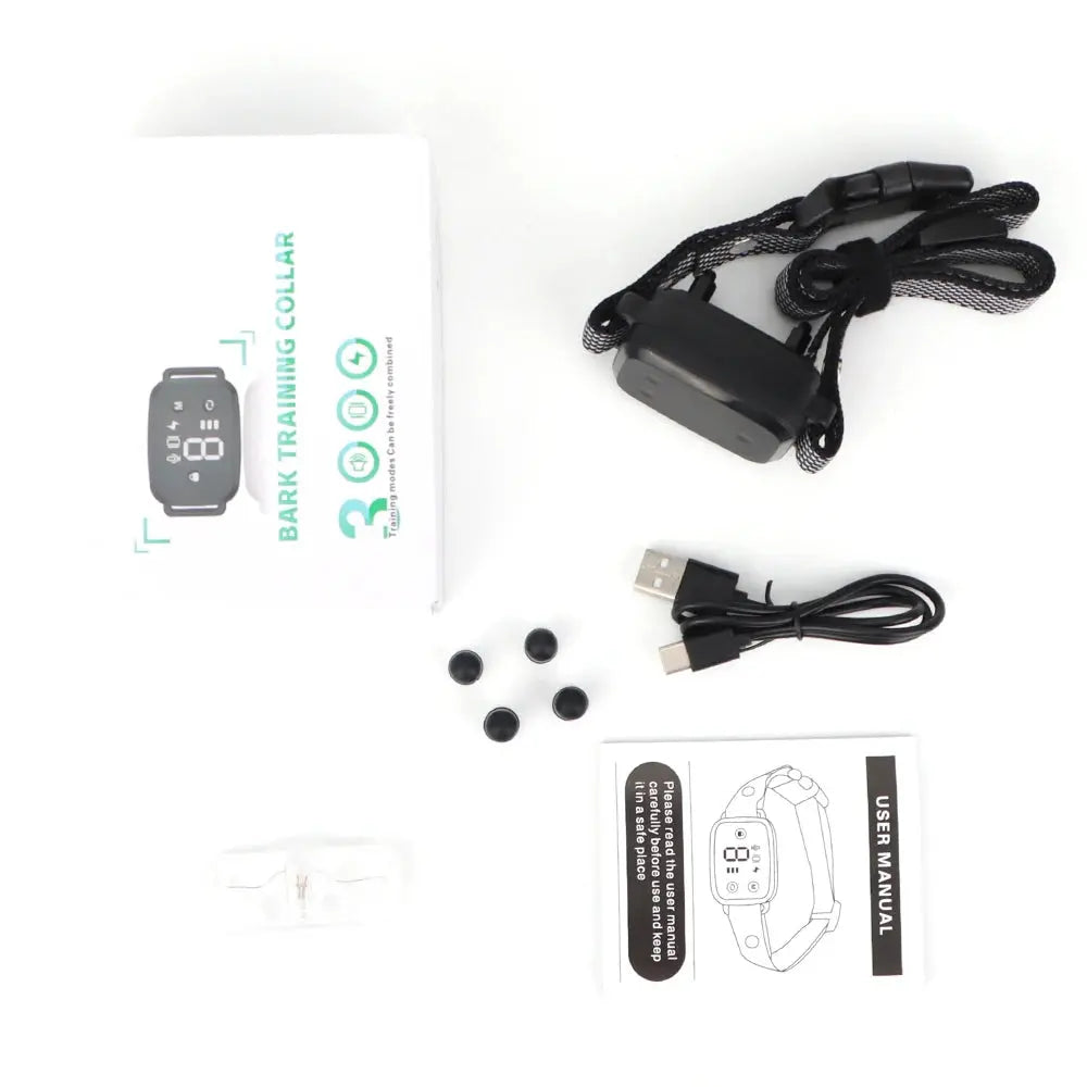 Smart Automatic Anti Barking Dog Collar HD Digital Display IP67 Waterproof Collar For Dog Rechargeable Bark Stopper Stop Barking PAWN-SOME PETS